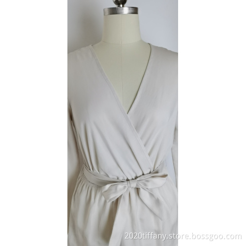 Summer Women's Deep V White Belt Top